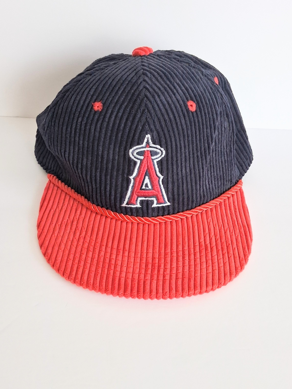 Vintage LA Anaheim Angels Corduroy Hat Cap Sixth Man Promotions MLB Farmer Johns